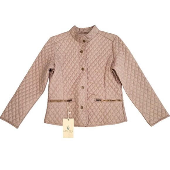 Jade & Ivory Jackets & Blazers - Jade & Ivory Quilted Lightweight Jacket | Nude Blush Snap Front Coat- NWT!